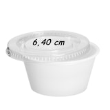 thumbnail of VASOMADRID S.L., Tapa tarrina salsa de 60 ml, Caja de 2400 uds en bolsas de 100 uds, PET reciclado, transparente, ref. YLS-2CFR
