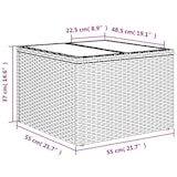 thumbnail of vidaXL Tuintafel met glazen blad 55x55x37 cm poly rattan grijs
