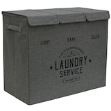 thumbnail of Wäschekorb 3 Fächer - 84L Wäschesammler Anthrazit mit Deckel - Wäsche Organizer