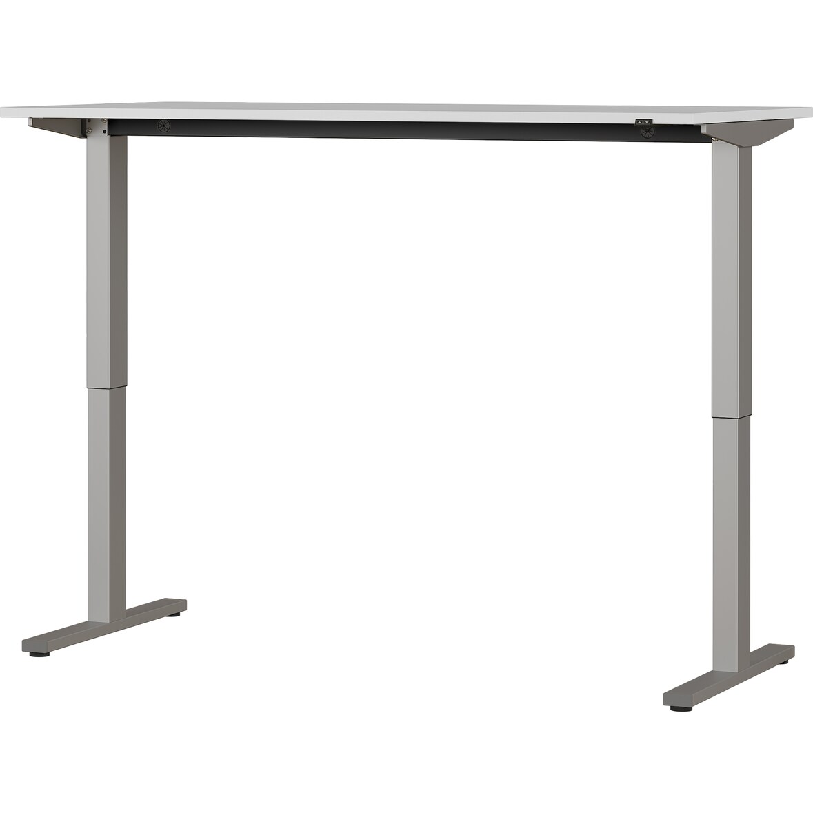 bümö Andratx elektrisch höhenverstellbarer Schreibtisch 160x80 cm in Lichtgrau, Gestell: Silber - Schreibtisch höhenverstellbar elektrisch,