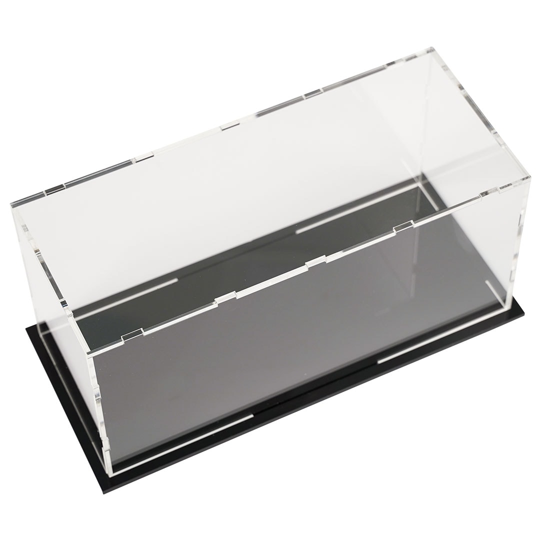 Danieli - Teca in acrilico Trasparente per Modellismo e Esposizioni Smontabile con Base Nera - 34x16x14cm