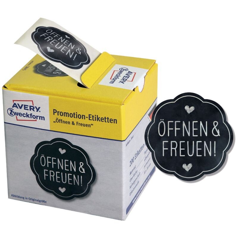 AVERY Zweckform Promotion-Etiketten 'Öffnen', schwarz