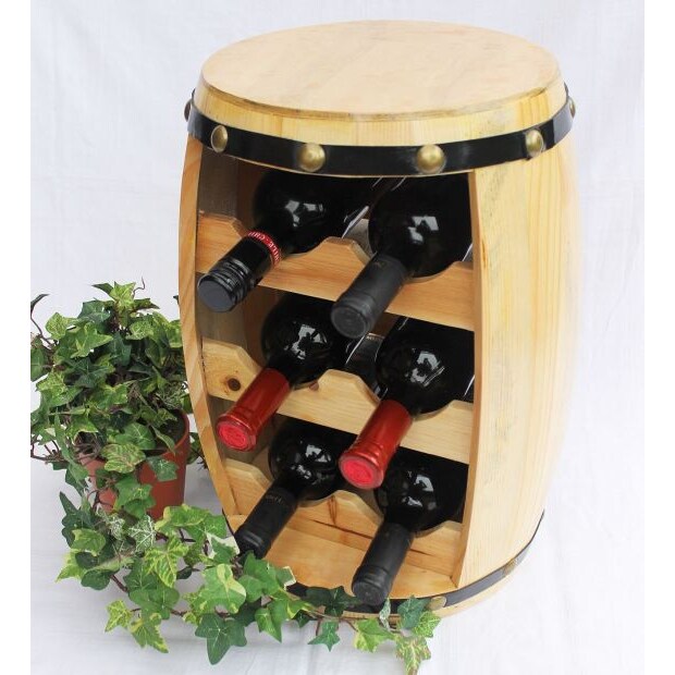 Weinregal Weinfass Fass aus Holz H-42 cm Nr.1511 Flaschenständer Regal Naturlack