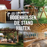 thumbnail of Alberts 8 x Einschlag-Bodenhülse für Vierkantholzpfosten, 46 x 46 mm, Länge 550 mm, feuerverzinkt, zum Einbetonieren