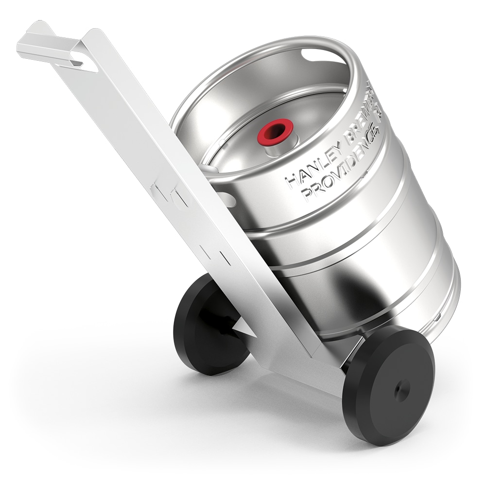 Carrinho porta barris de cerveja em aço inoxidável