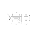 thumbnail of Verrou pour porte de meuble targette laiton 50 mm