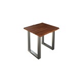 thumbnail of Esstisch Baumkante massiv Akazie nougat 80 x 80 cm silber LAUREN