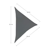 thumbnail of SVITA Sonnensegel dreieckig wasserdicht 160g/m² UV-Schutz Sonnenschutz Garten Balkon Befestigung Dunkelgrau 3,6x3,6x5,1m