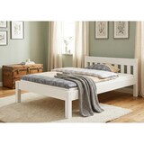 thumbnail of Doppelbett Futonbett 140x200 Massivholz Kieferbett weiß Rollrost Matratze 60.38-14 W M