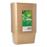 thumbnail of 300 Verpackungsbecher, Pappe `pure`, rechteckig, 1000 ml, 7,5 x 17,3 x 12,3 cm, braun, `100% Fair`