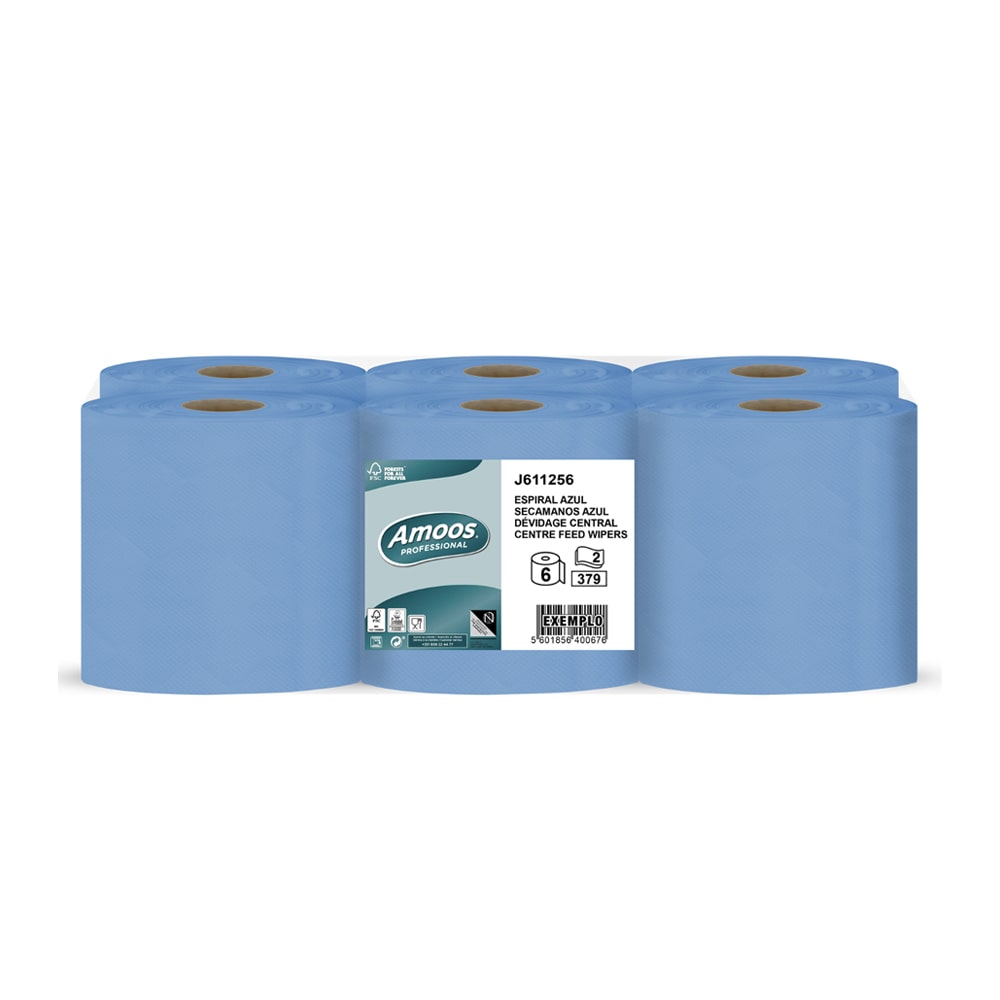 Blaue Spiralrolle 125mx19,2cm 2Fls Amoos Picotado 6un