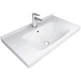 thumbnail of Alpenberger Keramik Hänge Waschbecken | Handwaschbecken zur Wandmontage | Becken Nanobeschichtung 89 cm Badezimmer