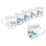 thumbnail of 6x Glühweinbecher 0,2L weiß Weihnachtslandschaft bunt Glühweintassen geeicht