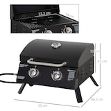 thumbnail of Outsunny Barbecue a Gas Pieghevole con Coperchio e 2 Bruciatori