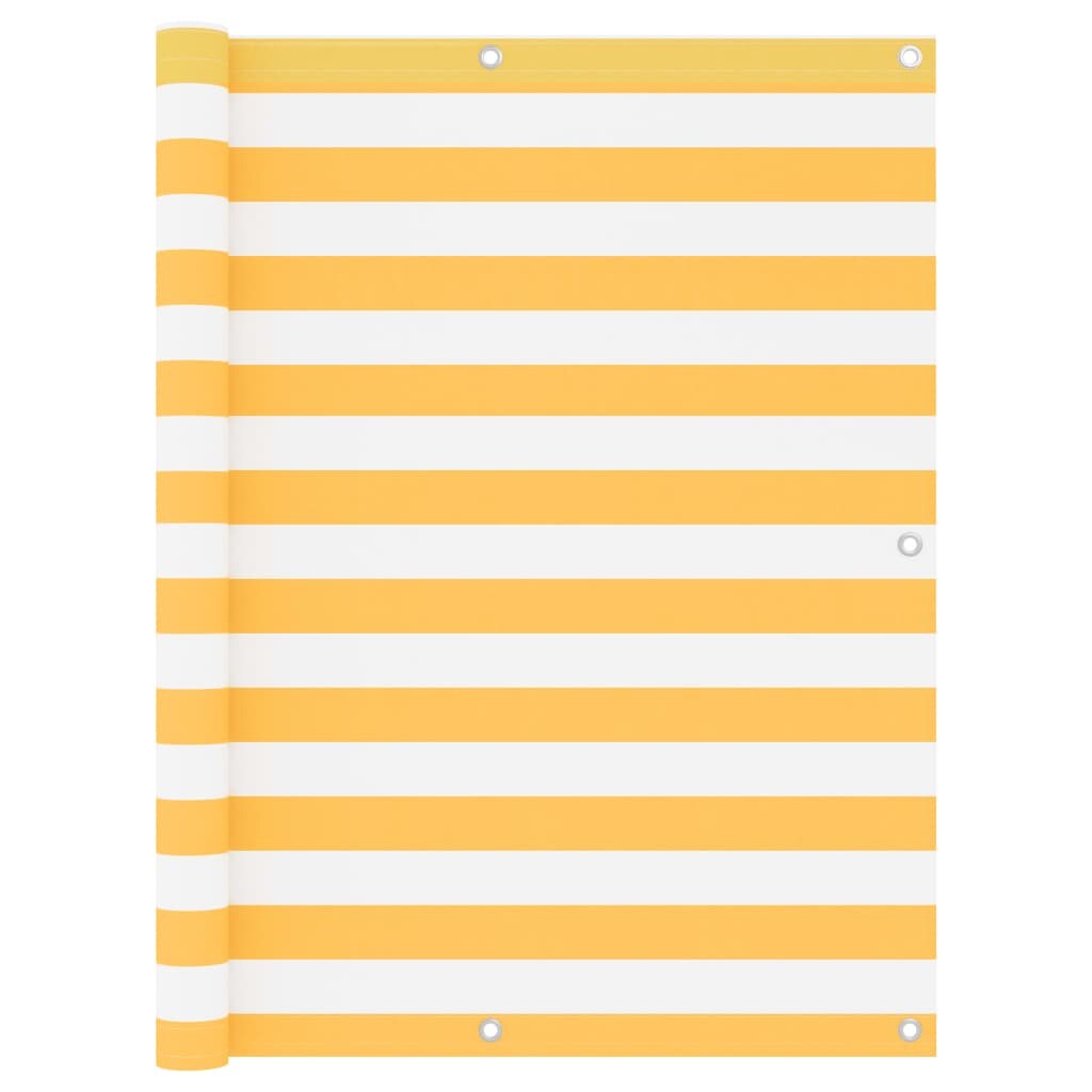 Helloshop26 - Paravento per balcone frangivista 120 x 400 cm tessuto Oxford bianco e giallo 02_0010075