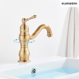 thumbnail of NALA | Vintage Hotel Gastro Messing gebürstet  niedrige Badarmatur |Retro Premium Edelstahl Wasserhahn  Waschbecken klein |Mischbatterie 2 Anschlüsse