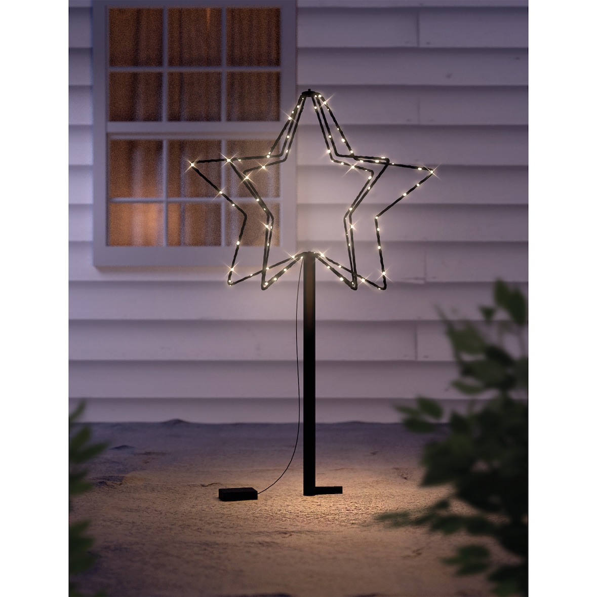 LED 3D Weihnachtsstern Weihnachtsbeleuchtung Außen Batterie warmweiß