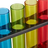 thumbnail of Relaxdays Reagenzgläser Shotgläser, 6 witzige Schnapsgläser mit Ständer, 4 cl, Test Tubes für Shots, Kunststoff, bunt