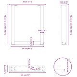 thumbnail of Helloshop26 - Set aus 2 U-förmigen Couchtischbeinen 28 x 43 cm mit verstellbaren Füßen moderner Stil Stahl natur 02_0057391