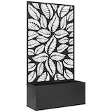 thumbnail of Outsunny jardinera exterior grande de metal jardinera con pantalla de privacidad jardinera de pared o independiente 61x23x113 cm negro