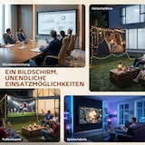 thumbnail of HD Beamer Projectiescherm 100 inch Staand 254 cm 16:9 HD 4K/8K projectiedoek met statief - dubbelzijdig doek met inklapbare statieven - WK voetbal