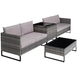 thumbnail of tectake Conjunto de ratán Ostuni  gris - 404301