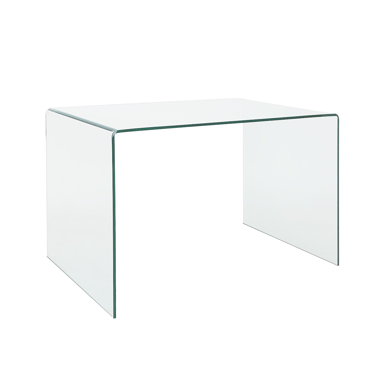 Scrivania Scrittoio da Ufficio Studio Soggiorno in Vetro Curvato Design Curvo Stile Moderno Minimal Chic - Luxury Z-09 - 120 x 74 x 70 cm Trasparente