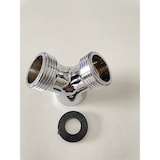 thumbnail of 2 Wege Y Verteiler 3/4 Zoll messing verchromt 1 x 3/4" IG / 2 x 3/4" AG Wasser
