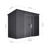 thumbnail of Wasabi - Caseta Metálica de Jardín 3,14m2 Light Anthracite - 2 Rejillas Anticondensación - Puerta Corredera Doble - Techo Inclinado - Cobertizo Metal