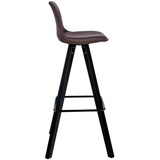 thumbnail of Décoshop26 - Tabouret de bar chaise haute x1 repose-pieds style scandinave en tissu marron structure en bois noir carré 10_0004642
