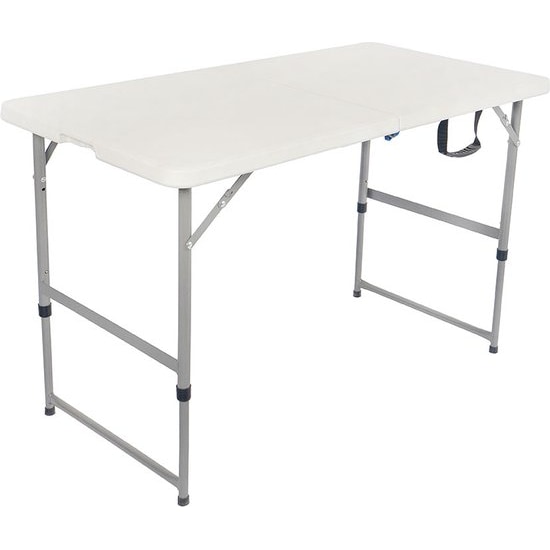 BRASQ Inklapbare Tafel FC120 - 120x60x74cm (LxBxH) - Camping/Vouwtafel - Weerbestendig - Wit