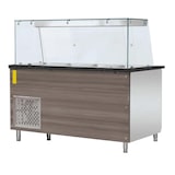 thumbnail of Saladette / Salattheke - 2,23 x 0,82 x 1,40 m - schwarzer Granit - mit 4 Türen - eckigem Glasaufsatz - IDEAL Plus Glasaufsatz 50 cm