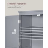 thumbnail of Helloshop26 - Badezimmerschrank Küchenschrank Aufbewahrungseinheit mit 2 Schubladen und 2 Türen verstellbare Einlegeböden 30 x 60 x 12_0004022