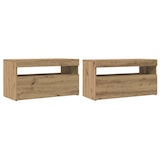 thumbnail of vidaXL TV-Schrank mit LED-Leuchten Artisan-Eiche 75x35x40 cm