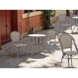 thumbnail of METRO PROFESSIONAL Chaise de terrasse BELVIERA, inox/dossier textile, empilable, noir/blanc