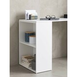 thumbnail of Schreibtisch WL5.692 mit Regal 120 x 120 x 53 cm Weiß Matt Holz Modern, Schreibtischregal Ablagefächer PC Tisch, Computertisch mit Ablage, Weißer