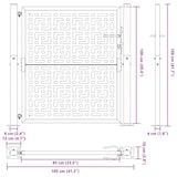 thumbnail of vidaXL Poort met kruisontwerp 105x106 cm staal zwart