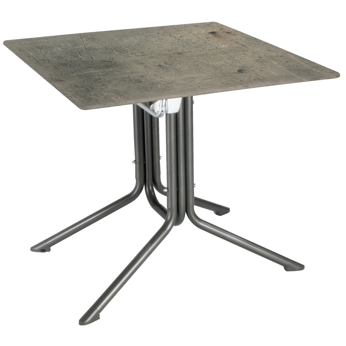 MFG Profi klappbarer Outdoor-Tisch 338608, Stahl, 80 x 80 x 71 cm, Beton-Hell