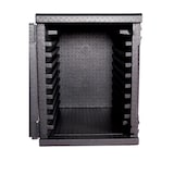 thumbnail of Contenedor isotérmico 146L polipropileno negro PPE para contenedor de acero inoxidable 60x40cm - Raíl guía - Apertura frontal - T°C de -40°C a +100°C.