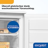 thumbnail of Exquisit Gefrierschrank GS80-031E weiss | Nutzinhalt: 86 L | 4-Sterne-Gefrieren | Türanschlag wechselbar | Standgerät