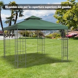 thumbnail of Tetto di Ricambio per Gazebo da Giardino Doppio Tetto 3x3m