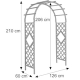 thumbnail of Rosenbogen HWC-Q20, Rankgitter Rosenspalier Rankhilfe Torbogen Garten Holz MVG-zertifiziert 210x126x60cm ~ dunkelbraun