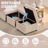 thumbnail of Merax 3-Sitzer-Schlafsofa mit Schlaffunktion, Mehrfunktionales Cord-Sofa mit Stauraum & Ausziehbett. Inkl. USB-C, Beige