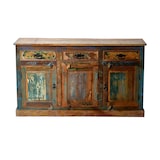 thumbnail of SIT Möbel Dressoir | 3 Deuren, 3 Laden | Oud hout gelakt | gekleurd | B 140 x D 40 x H 80 cm | 09103-98 | Serie RIVERBOAT