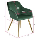 thumbnail of tectake Sedia Marilyn effetto velluto oro - verde scuro/oro - 403651