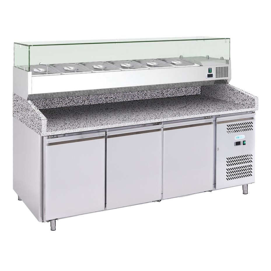 Mesa para preparación de pizza 3 puertas Forcold G-PZ3600TN-FC