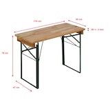 thumbnail of METRO PROFESSIONAL Juego de mesa y bancos de 3 piezas, madera de pino/acero, 1 mesa, 2 bancos, marrón/verde natural