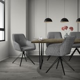 thumbnail of ML-Design – Esszimmerstuhl drehbar Grau | Textil Webstoff, Armlehnen & Rückenlehne, 360° Drehstuhl, Metallbeine, ergonomisch gepolstert