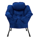 thumbnail of ML-Design Relaxsessel Dunkelblau – Loungesessel mit Armlehnen, Kopfkissen & Seitentasche, Stahlrahmen, ergonomisch, gepolsterter Fernsehsessel