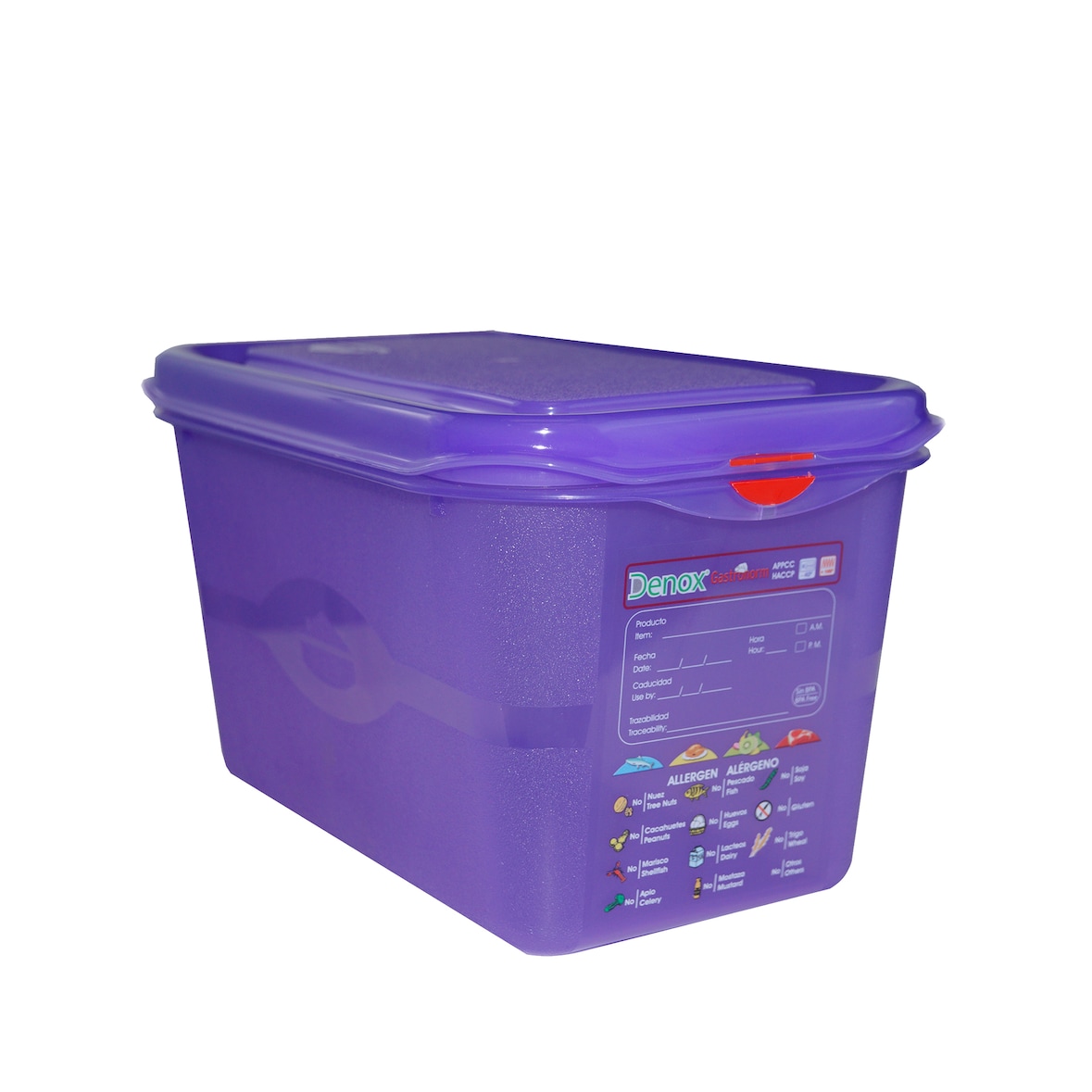 Gastronox Alérgeno 1/4 H150. Contenedor hermético profesionalpara alimentos.